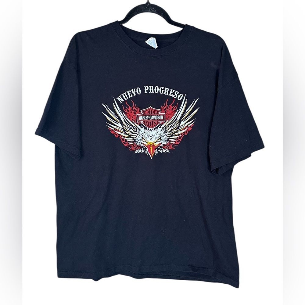 Harley-Davidson Nuevo Progreso Black Short Sleeve Tee Front & Back Logo. Size XL